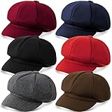 Cindeer 6 Pcs Women Newsboy Caps Ladies Hat Warm Wool Visor Beret Hats for Women Vintage Baker Boy