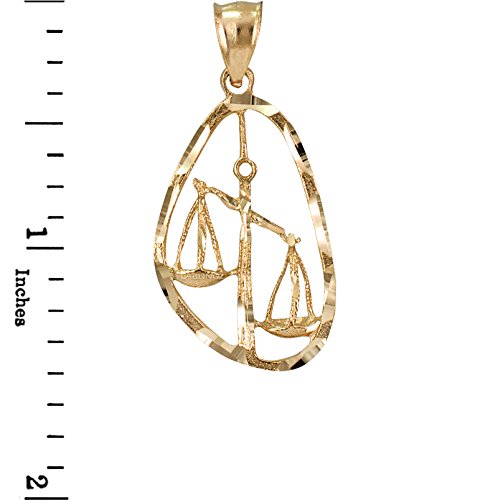 14K Yellow Gold Libra Zodiac Sign DC Pendant2