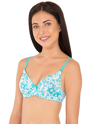 Image of Jockey 1245 Women's Under-Wired Padded Super Combed Cotton Elastane Stretch Multiway Styling T-Shirt Bra with Detachable Straps (Colors & Prints May Vary)