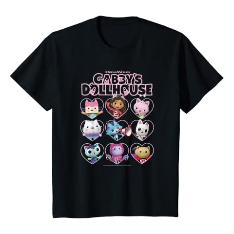 Youth DreamWorks Gabby's Dollhouse Valentine's Day Group Shot T-Shirt Cover