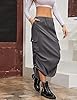 BLUEMING Women Y2k Cargo Long Skirt Low Waist Draw... #2