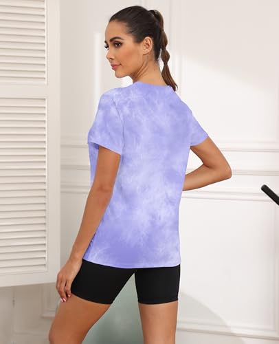 Image of KevaMolly Workout Tops for Women UPF50+ Breathable Loose Fit Yoga T Shirts Short Sleeve Running Gym Athletic Tee Top