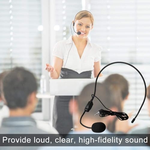 Image of Drumstone (𝗦𝗽𝗲𝗰𝗶𝗮𝗹 𝗘𝗱𝗶𝘁𝗶𝗼𝗻 + 𝟱-𝗬𝗿 𝗪𝗮𝗿𝗿𝗮𝗻𝘁𝘆 Professional Wired Headband Microphone: Noise-Cancelling, Amplified Clear Sound, Durable for Teaching, Gaming & Recording!