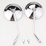 Yibid Side Mirrors Chrome 4 1/4" Round Custom Motorcycle Rearview for Scooter Harley Suzuki Honda Sh