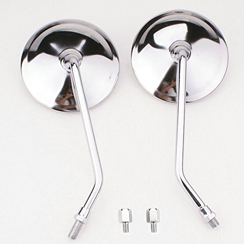 Yibid Side Mirrors Chrome 4 1/4" Round Custom Motorcycle Rearview For Scooter Harley Suzuki Honda Shadow Kymco Gy6 Vespa Sym Vulcan Sports Dirt Pit Bike #TOP12