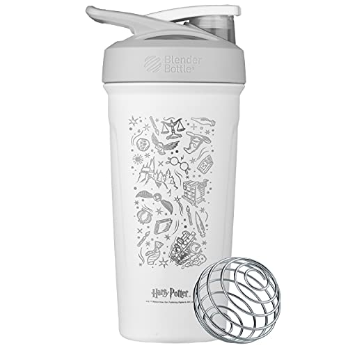 BlenderBottle Harry Potter Strada Shaker Cup Insulated Stainless Steel Water Bottle with Wire Whisk, 24-Ounce, Harry Potter Icons BlenderBottle Harry Potter Strada Shaker Cup Insulated Stainless Steel Water Bottle with Wire Whisk, 24-Ounce, Harry Potter Icons