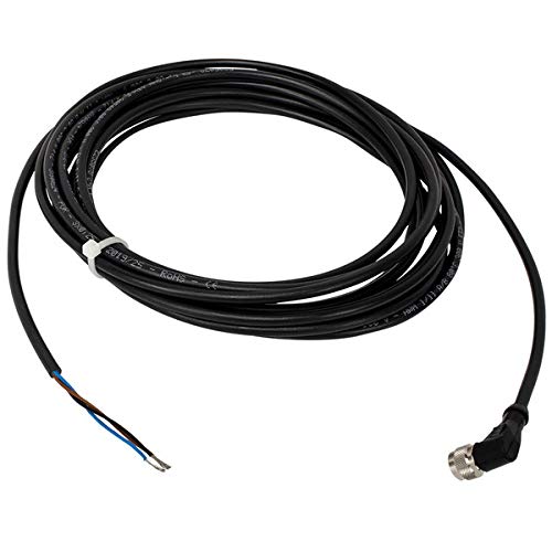 AECO M8 Cable for Quick-Disconnect sensors, Right Angle Plug, 3 Poles, 5 Meter Cable with PUR Jacket and M8 connectorCOC000029 / COC000075