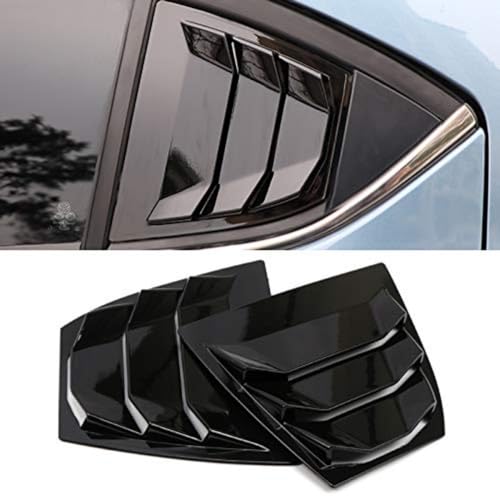 ITrims for Mazda 3 M3 Axela 2014-2018 Car Accessories Side Window Louvers Vent Cover Trim Decorative 2PCS (Glossy Black)