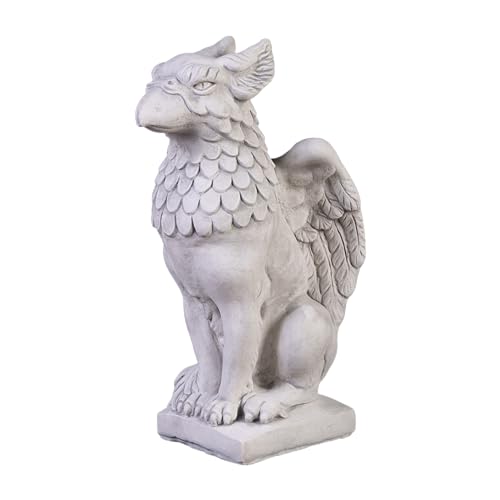 gartendekoparadies.de Greif EIN Fabelwesen aus Löwe und Adler, Steinfigur, H. 55 cm, 30 kg, Grau, frostsicher aus Steinguss für Außenbereich gartendekoparadies.de Greif EIN Fabelwesen aus Löwe und Adler, Steinfigur, H. 55 cm, 30 kg, Grau, frostsicher aus Steinguss für Außenbereich