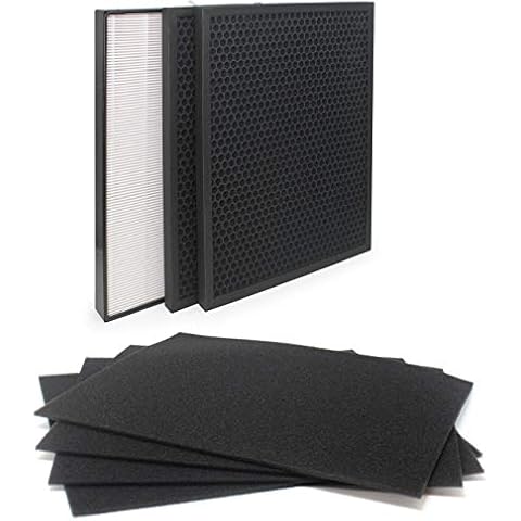 Fette Filter - Air Filter Compatible with Air Doctor Purifier Models AD3000 , AD3000M, AD3000 PRO. (1 Hepa Filter 2 Carbon Filters and 4 Pre-Filters.) Cover