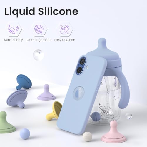 Image of Elzzi Microfiber Logo Cut Cover Compatible for iPhone 17 Case Liquid Silicone Cases Full Body 4 Layer Protective Covers Shockproof Back Cover with High Raised Camera Lips (Sierra)