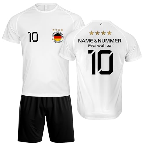 DE FANSHOP Deutschland EM 2024 Kinder Fußballtrikot Set mit Shorts –...