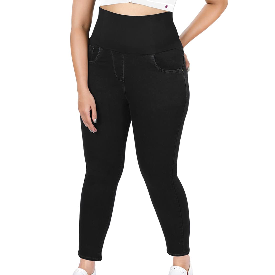 dermawearWomen Stretchable High Waist Regular Fit Shapewear Denim Jeans