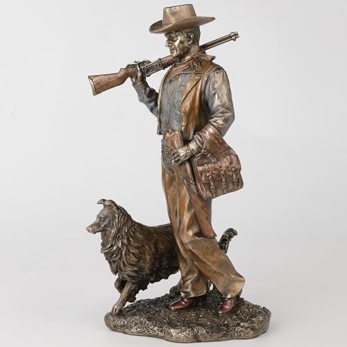 Figura Decorativa Cowboy con Perro en Bronce miniatura 5