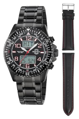 Master Time Funk Quarz Herren Uhr Analog-Digital mit Edelstahl Armband MTGA-10921-22M