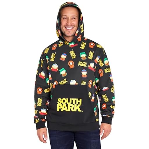 South Park Sudadera con Capucha y Bolsillo Canguro para Hombres - Regalos Hombre (Negro/Multi, S) | Ya disponible en tu tienda friki favorita! En mundofriki.es!