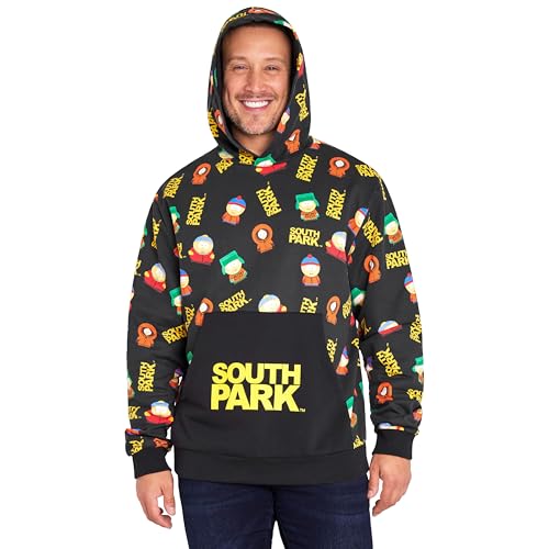 South Park Sweats à Capuche Homme, Hoodie d'hiver Chaud - Cadeau Original (Noir, 2XL)