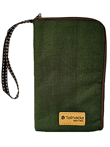 Image of Taianda Women Phone Wristlet Wallet Pouch, Zippered Dual Slots (Dark Green)