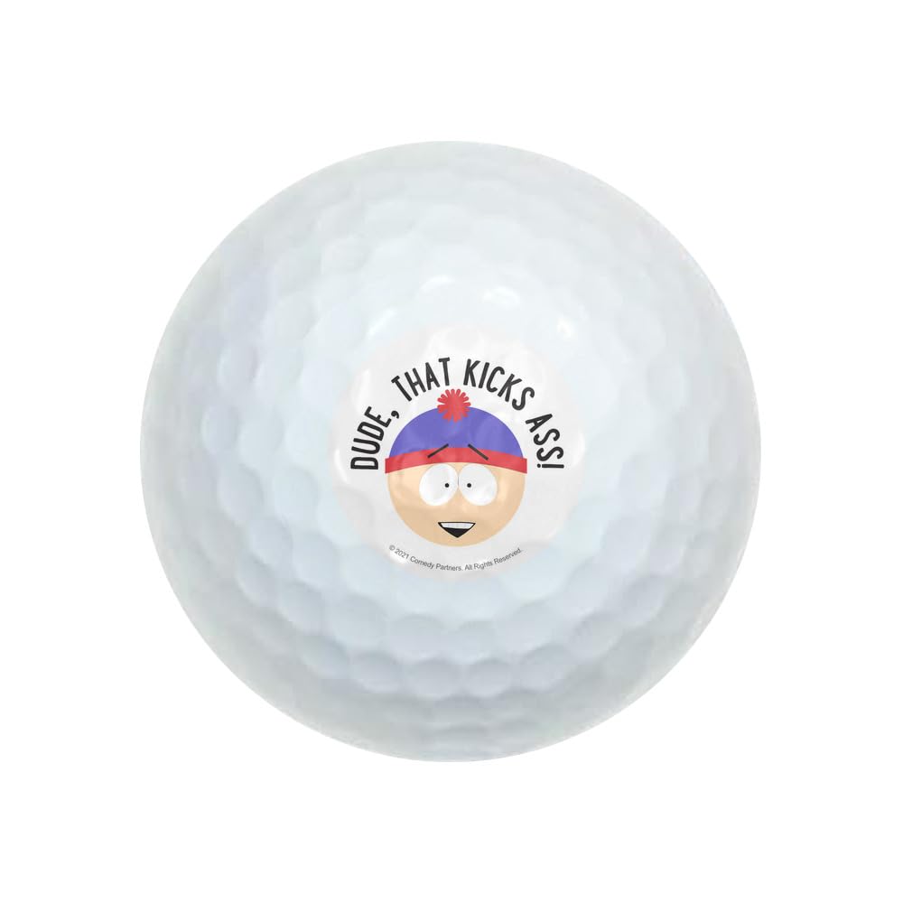 South Park Stan That Kicks A** Wilson Golf Balls 12 Pack, Regulation Size Full Color Premium Golf Balls