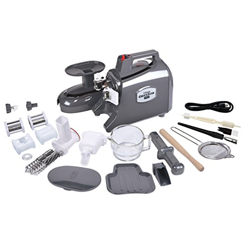 Tribest Greenstar GS-P502-B Pro Jumbo Slow Masticating Juicer, Twin Gear Cold Press Juicer and Juice Extractor, Gray