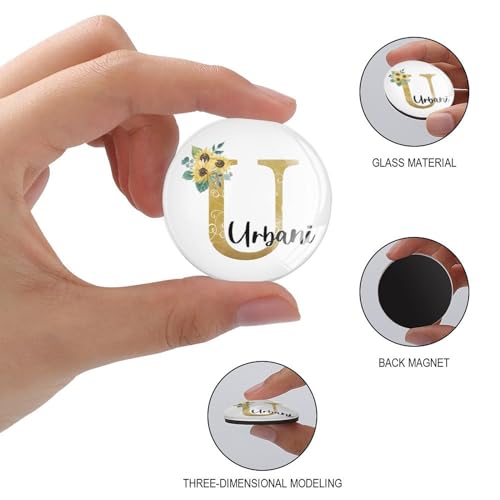 Imanes personalizados con inicial U de girasol para regalar y decorar 4