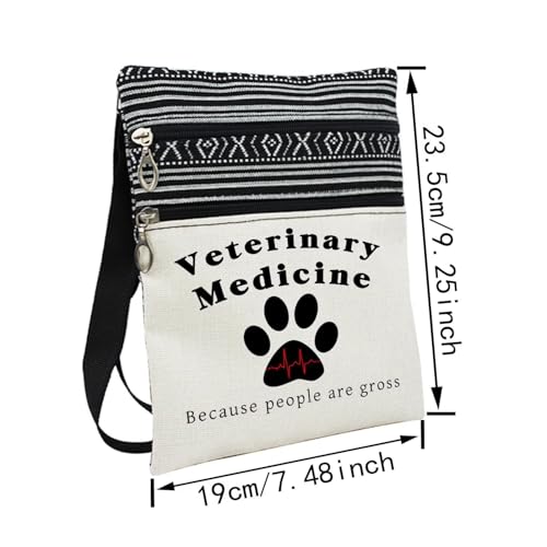 Veterinary Messenger Bag Small Ethnic Pattern Printed Adjustable Strap Crossbody Zipper Bag Phone Bag Wallet Cute Shoulder Handbag for Vets Animal Doctors Women2