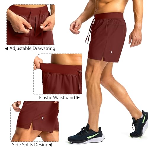 Image of Soothfeel Men's Running Shorts with Zipper Pockets 9 inch / 7 inch / 5 inch Quick Dry Eight Basketball Gym Workout Athletic Shorts