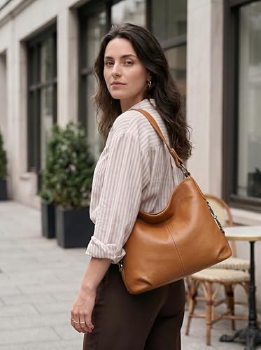 Image of YALUXE Women's Real Leather Shoulder Bags Hobo Handbag Purse Crossbody Bag