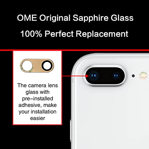 2Pcs Asdawn Back Camera Lens Glass Replacement For Iphone 8 Plus 5.5 Inches With Pre-Installed Adhesive, Rear Camera Lens Glass Replacement With Installation Manual + Repair Tool Set #TOP3