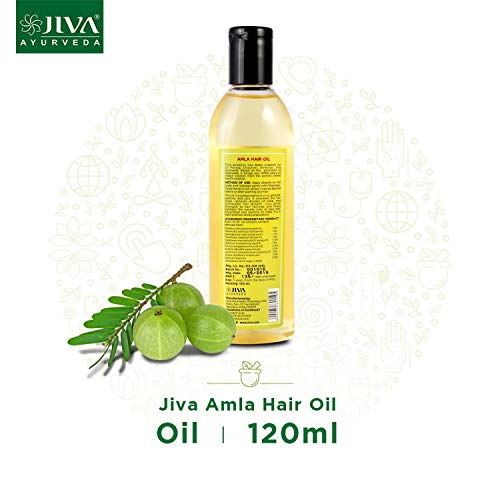 Image of Jiva Amla Oil 120 ml | 100% Pure & Natural | Nourishes Hair, Retains Moisture & Helps With Dandruff & Hair Loss | Suitable For All Hair Types (Pack of 2)