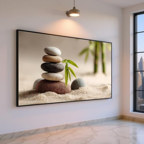 Décoration murale spa galets et tableau sur toile zen 30x50 pour salon