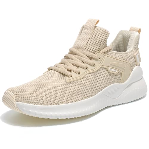TSIODFO Women's Slip On Walking Shoes Fashion Beige Size 10 Women Athletic Running Tennis Sneakers