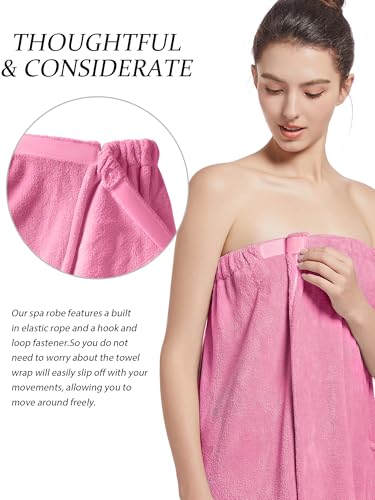 Image of Women'S Soft Wrap Towel Full Length,Bath Robe After Shower Female Plush Long,Spa Bathrobes Lightweight With Pockets