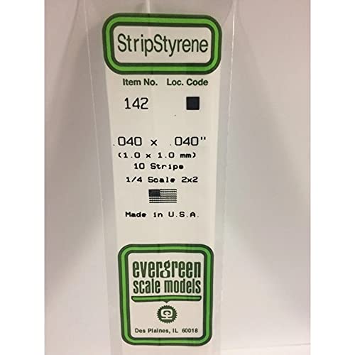 Evergreen Scale Models Strip .040 x .040 (10), EVG142