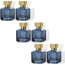 Equivalence Pack 6 Bottles Baccarat 540 Style | 1.7oz Empty Thick Glass Refillable Containers | Luxury Atomizer Vials | Perfume Bottle with Elegant Gold Cap | Stylish Storage for Cologne | Gray 50ml
