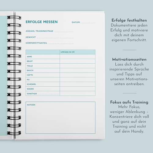 Trainingstagebuch Krafttraining II- Fitness Tagebuch im DIN A5 Format für Krafttraining, Fitness Studio & Cardio - mit über 200 Seiten - von Sophies Kartenwelt