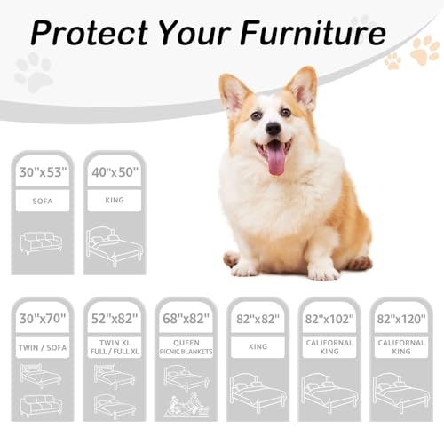 hyha waterproof dog bed blanket soft pet blankets waterproof couch cover for dogs reversible sofa covers washable for furniture 30x70 inch greydark grey