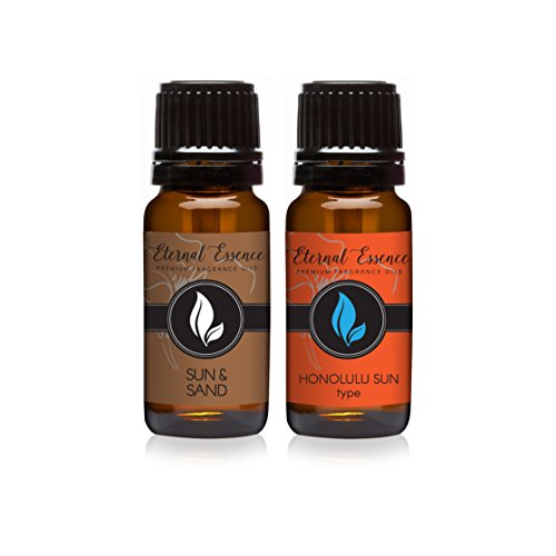 Image of Eternal Essence Oils 2 Pack 10ml Premium Fragrance Oil - Sun & Sand and Honolulu Sun Type - for Candle, Soap Making, Aromatherapy, Diffusers, Home Care, & Humidifiers