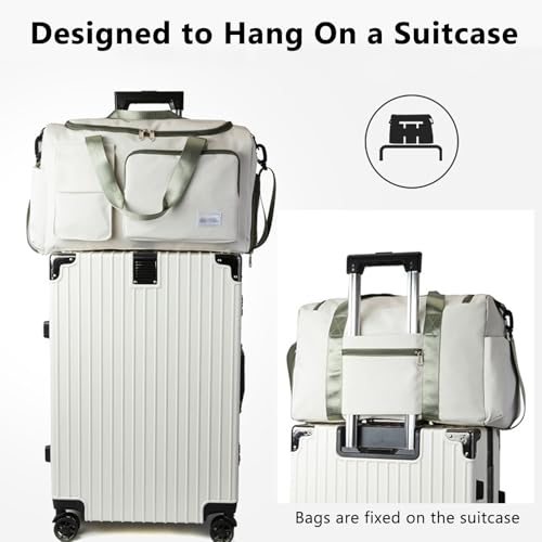 Garment Bags for Travel, Carry on Bags for Airplanes Women, Luggage Bags for Travel with Shoe Compartment, Weekender Bag, Men Gym Bag(White)2