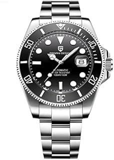 Pagani Design Luxus Herrenuhr Automatisches mechanisches Japanisches NH35 Uhrwerk Wasserdicht 100M Tauchen Herrenuhr Saphirglas Edelstahl Business Herrenuhr(Schwarz)