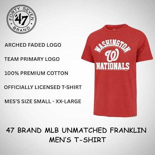Image of 47 Men's MLB Unmatched Franklin Team Color Arched Wordmark Primary Logo Short Sleeve Baseball T-Shirt