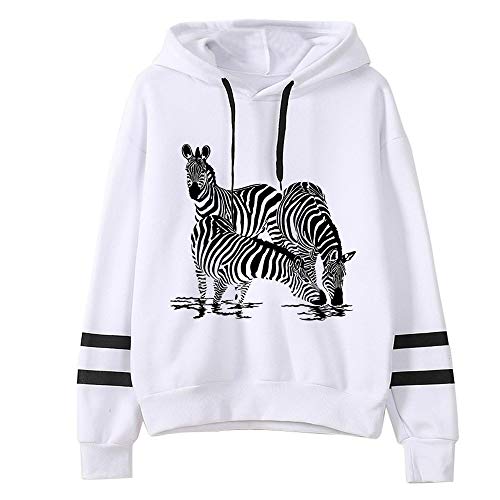 Shenye Damen Zebra Druck Langarm Streifen Rundkragen Pullover Tops Pullover Tops Casual Kapuzenpulli Pullover Top Bluse Hoodie Langarm Sweatshirt Hoodies Casual Herbst Kleid Weiß