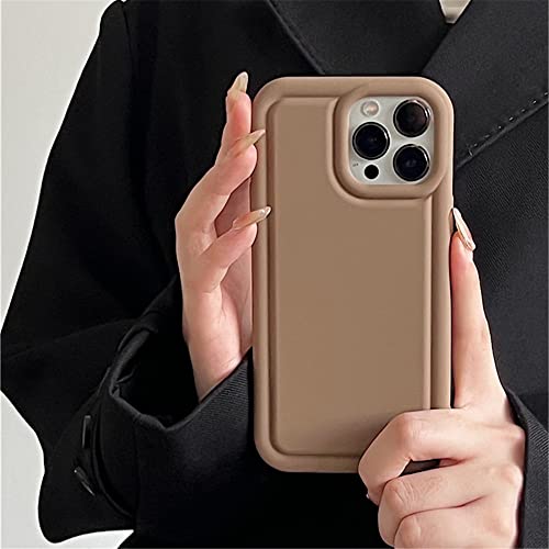 Coque silicone iPhone 14 Pro anti-dérapante et protectrice marron mat
