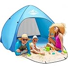 Purebox Strandmuschel 3-4 Personen Modelle, Großes Strandmuschel Pop Up mit UV Schutz, UPF 50+ Pop Up Strandmuschels, Automatisches Tragbarer Strandzelt Wurfzelt für Familie Camping Garten Strand