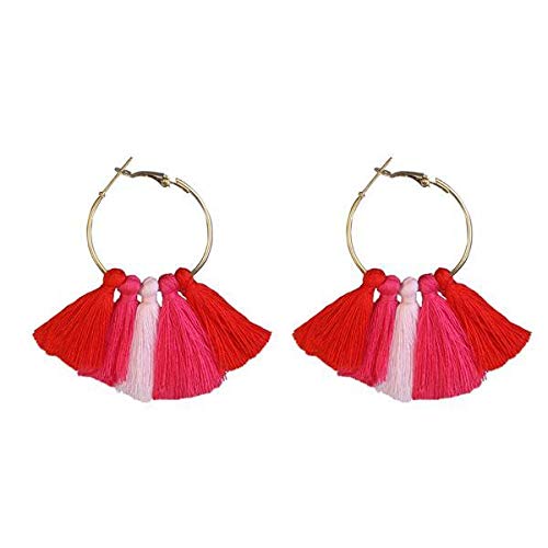 Gold Plated Red Thread Earrings Amazon.in Fashion