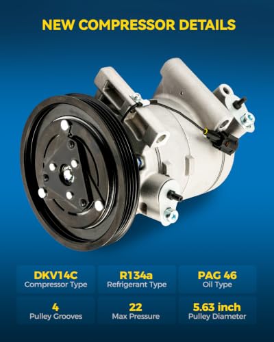 Image of PHILTOP 7511659 Air Conditioner AC Compressor with Clutch for Nissan Xterra 2000-2004 3.3L,Frontier 1999-2004 3.3L