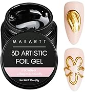 Makartt 3D Nail Foil Glue, 8ml Foil Transfer Gel Foil Adhesive Glue for Nail Foil Sheets, Nail Fo...