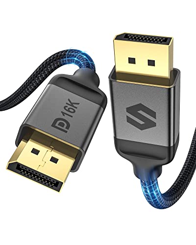 Silkland Displayport Cable 2.1/2.0 3M, DP Cable Supports 4K@144Hz /165Hz /240Hz, 8K/10K/16K@60Hz, 80Gbps, HDR, ARC, DSC 1.2, G-Sync & Free-Sync, Display Port 2.1/2.0 for Gaming Monitor, Graphics Card