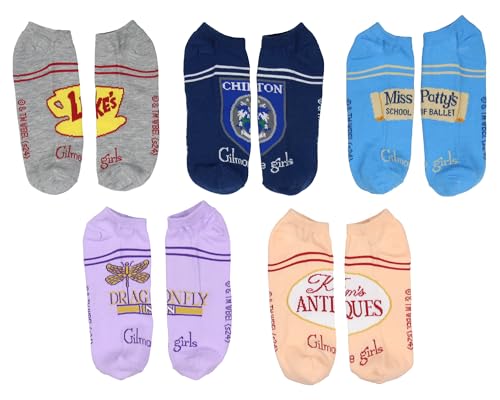 Gilmore Girls Socks 5 Pk Stars Hollow Luke's Diner Rory Lorelai Gilmore TV Series Low-Cut Womens Socks Shoe Size 4-102