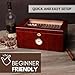 Mantello Cigars Large Glass-top Cigar Humidor Humidifier Box for Up to 100 Cigars with Hygrometer and Removable Cedar Tray